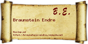 Braunstein Endre névjegykártya